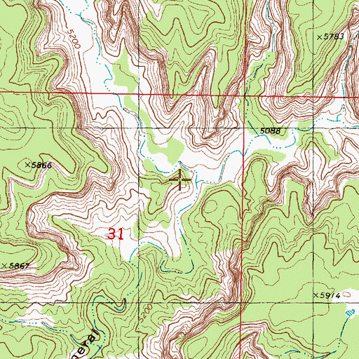 Topographic Map of Meadow Creek, UT