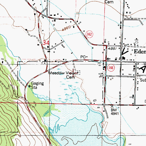 Topographic Map of Meadow View Cemetery, UT