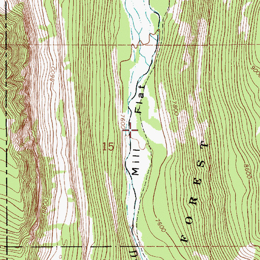 Topographic Map of Mill Flat, UT
