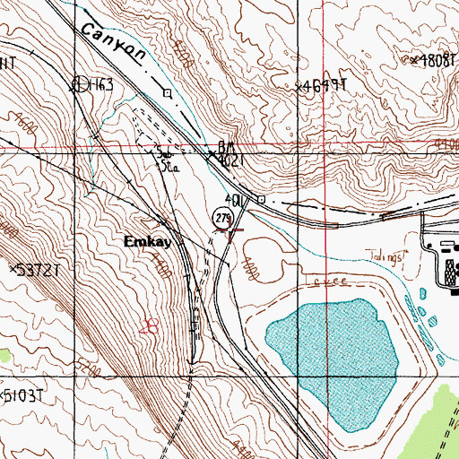 Topographic Map of Moab Canyon, UT