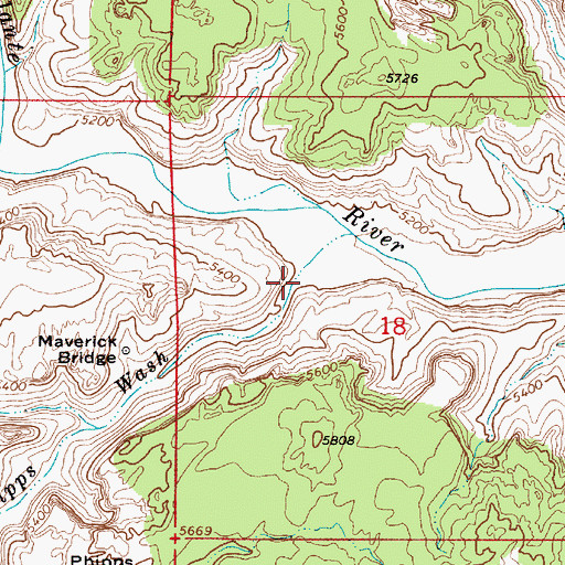 Topographic Map of Phipps Wash, UT