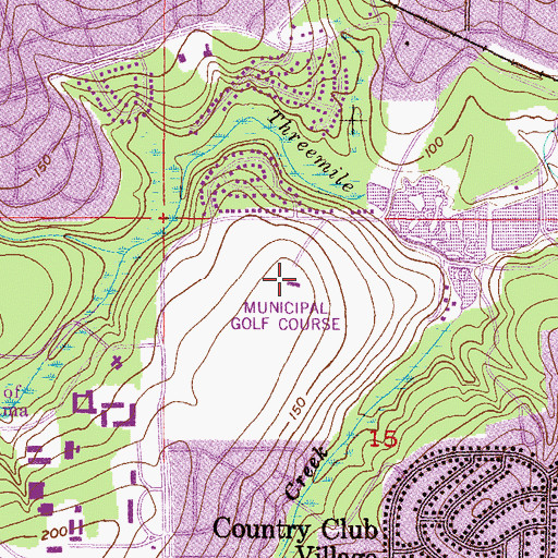 Topographic Map of Azalea City Golf Club, AL