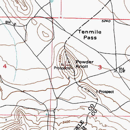 Topographic Map of Powder Knoll, UT