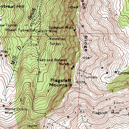 Topographic Map of Reed and Benson Mine, UT