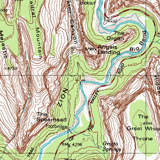 Topographic Map of Refrigerator Canyon, UT