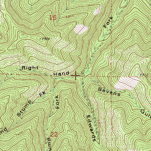 Topographic Map of Right Hand Dry Fork, UT
