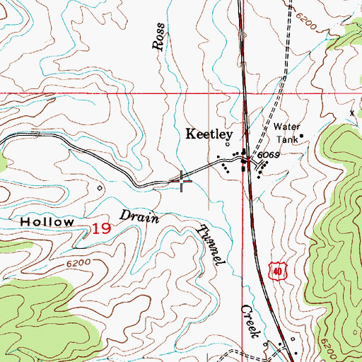 Topographic Map of Ross Creek, UT