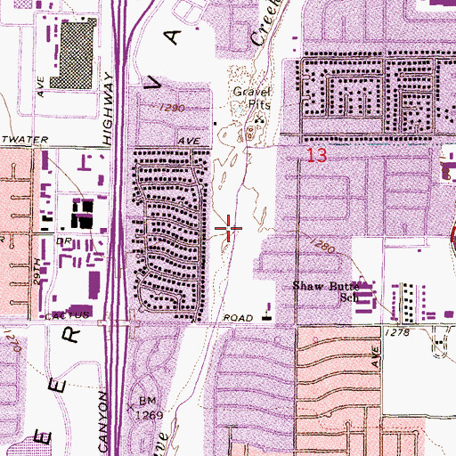 Topographic Map of Cave Creek Park, AZ