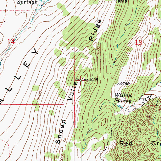 Topographic Map of Sheep Valley Ridge, UT