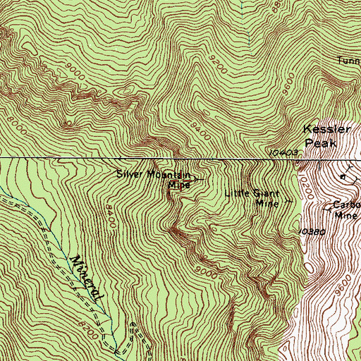Topographic Map of Silver Mountain Mine, UT