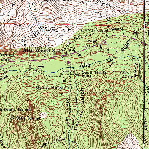 Topographic Map of South Hecla Mine, UT