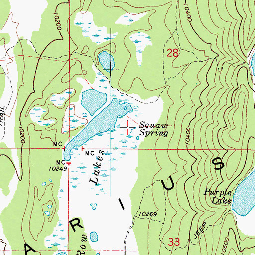 Topographic Map of Squaw Spring, UT