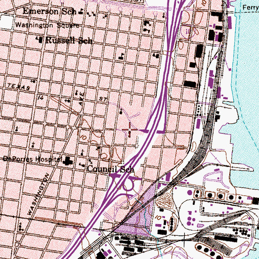 Topographic Map of Delaware Street Baptist Church, AL