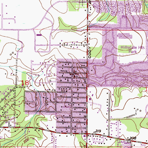 Topographic Map of Eleventh Street Church of God in Christ, AL