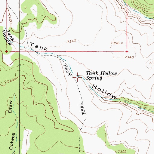 Topographic Map of Tank Hollow Spring, UT