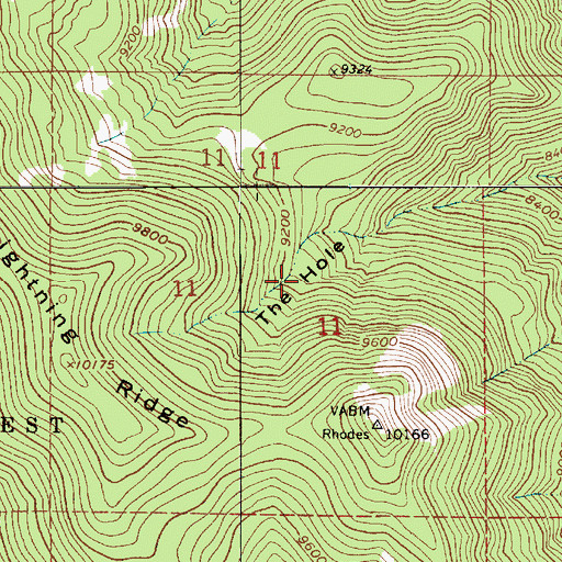 Topographic Map of The Hole, UT