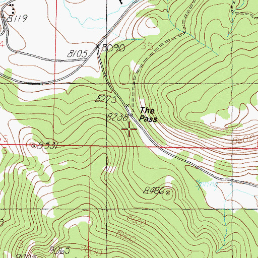 Topographic Map of The Pass, UT