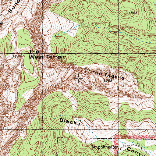 Topographic Map of Three Marys, UT