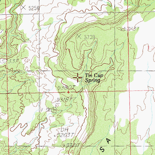 Topographic Map of Tin Cup Spring, UT