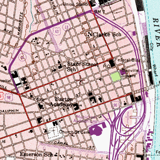 Topographic Map of Franklin Street Methodist Episcopal Church, AL