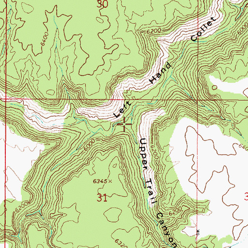 Topographic Map of Upper Trail Canyon, UT