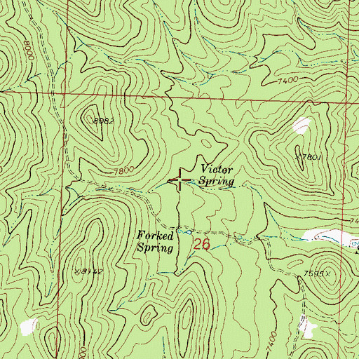 Topographic Map of Victor Spring, UT