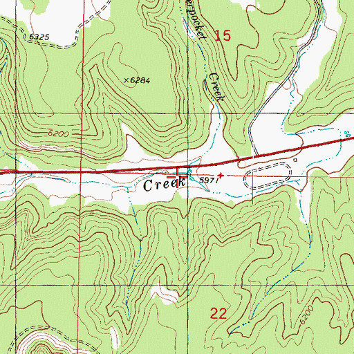 Topographic Map of Waterpocket Creek, UT
