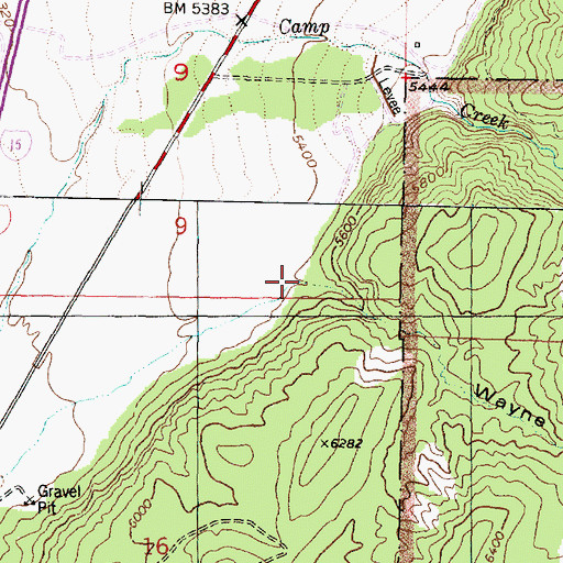Topographic Map of Wayne Canyon, UT