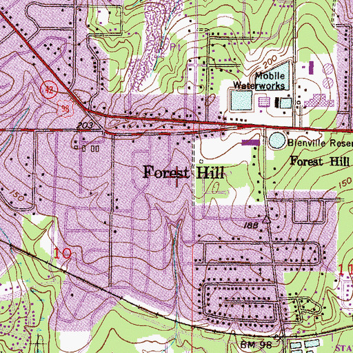 Topographic Map of Holy Family Church, AL