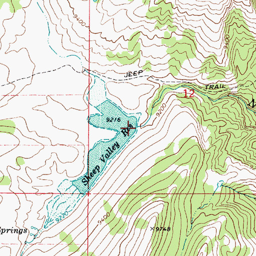 Topographic Map of Sheep Valley Dam, UT