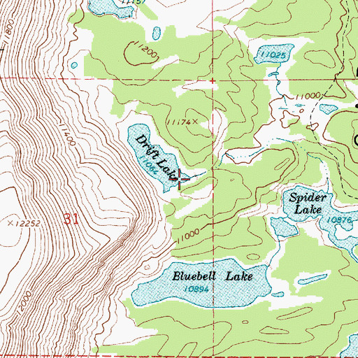 Topographic Map of Drift Lake Dam, UT