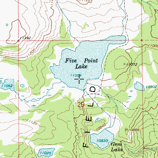 Topographic Map of Five Point Lake Dam, UT
