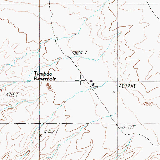 Topographic Map of Ticaboo Reservoir, UT