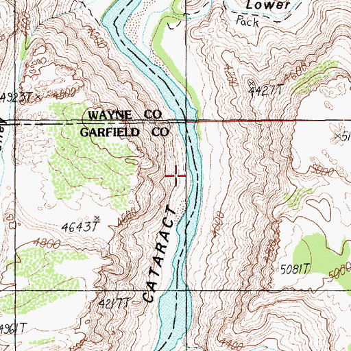 Topographic Map of Brown Betty Rapids, UT