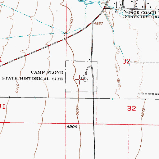 Topographic Map of Camp Floyd Cemetery, UT