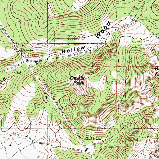 Topographic Map of Devils Peak, UT