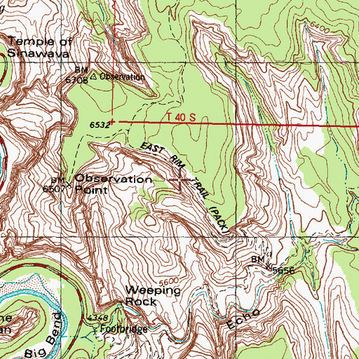 Topographic Map of East Rim Trail, UT