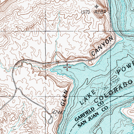 Topographic Map of Glencove, UT