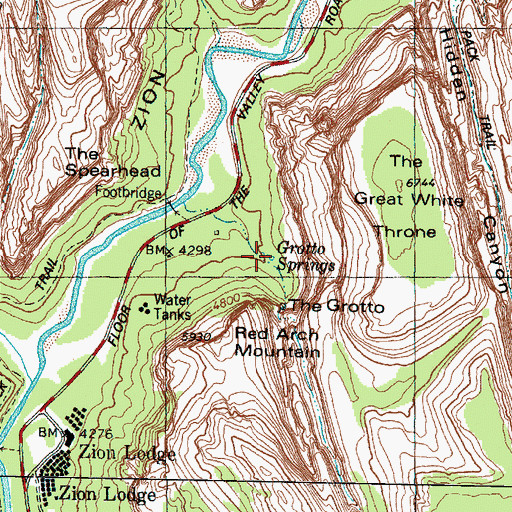 Topographic Map of Grotto Springs, UT