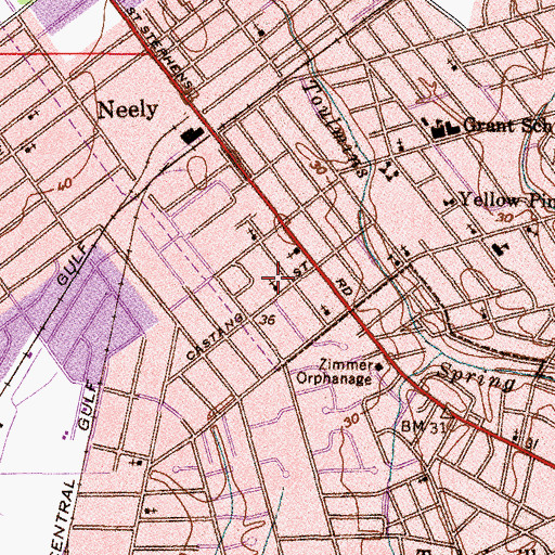 Topographic Map of Mount Carmel Baptist Church, AL