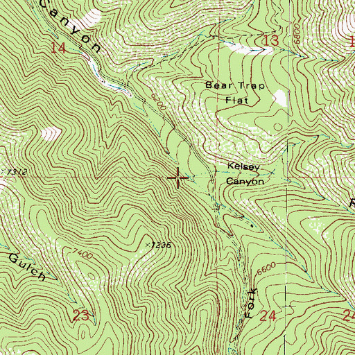 Topographic Map of Kelsey Canyon, UT
