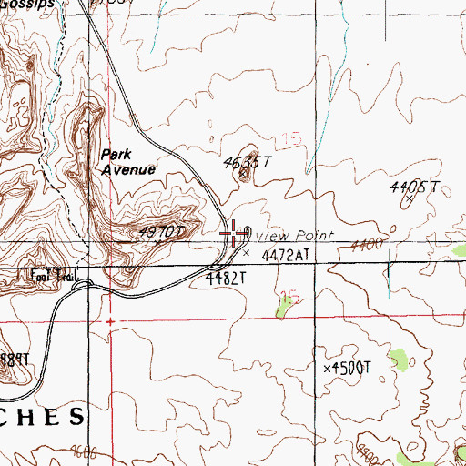 Topographic Map of La Sal Mountains Viewpoint, UT
