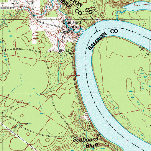 Topographic Map of Nanahubba Bluff, AL