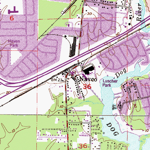 Topographic Map of Navco Baptist Church, AL