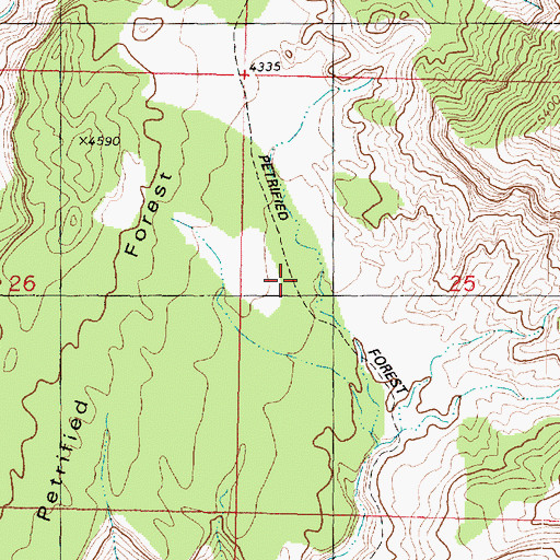 Topographic Map of Petrified Forest Trail, UT