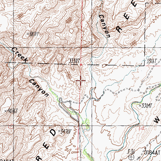 Topographic Map of Red Reef, UT