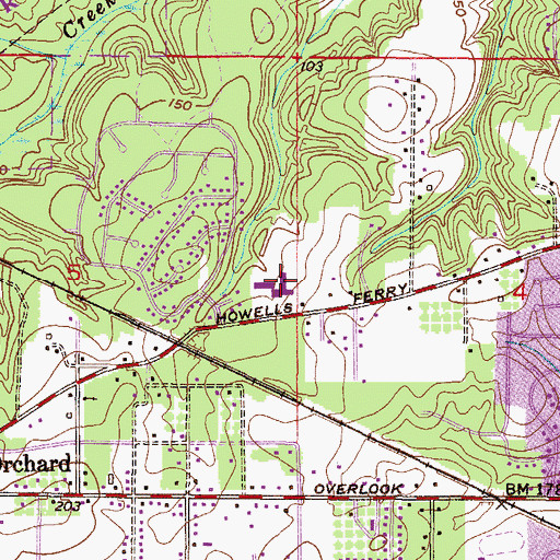 Topographic Map of Orchard Elementary School, AL