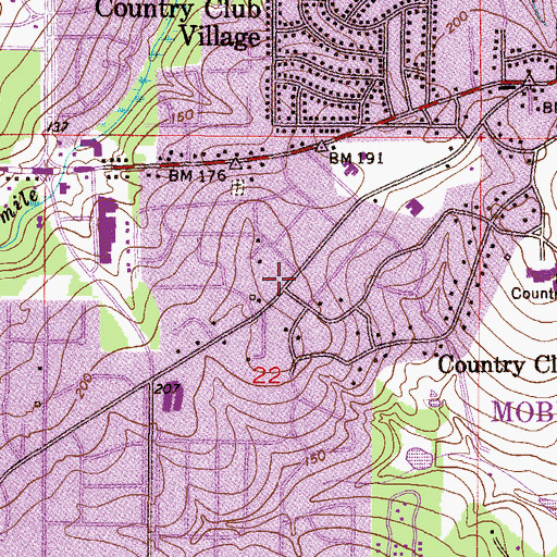 Topographic Map of Saint Peters Lutheran Church, AL