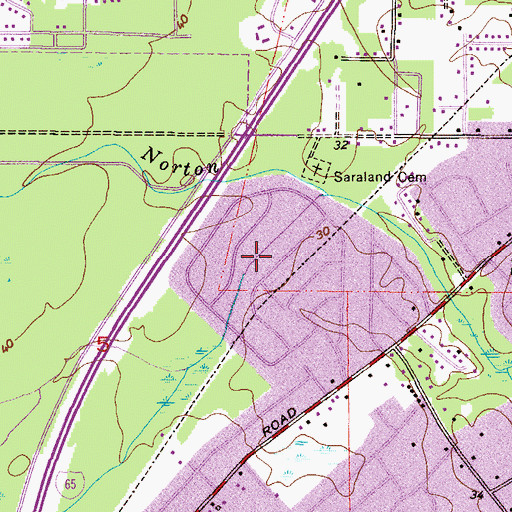 Topographic Map of Shelton Beach Estates, AL