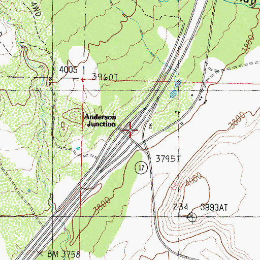 Topographic Map of Anderson Junction, UT